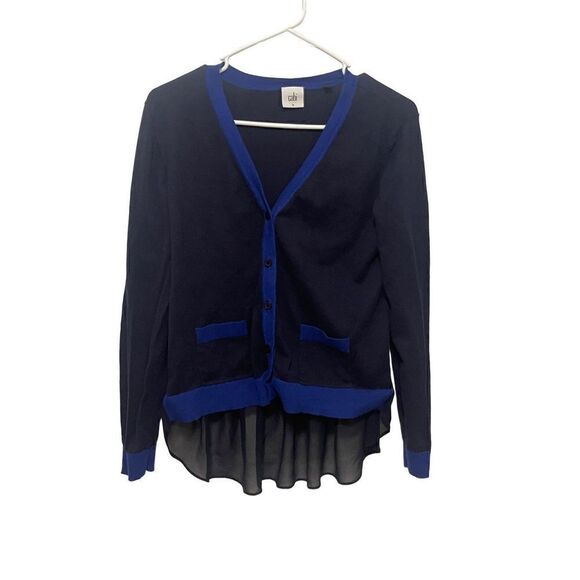 CAbi 5016 'Michelle' Navy Blue Cardigan Sweater Size Large - Picture 2 of 7